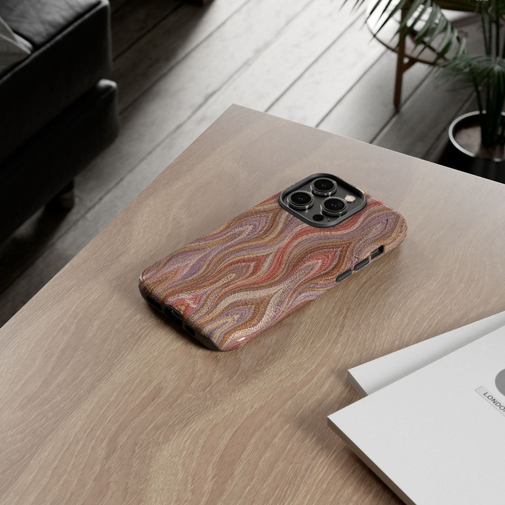 Wavy Peach & Mauve Tough Case