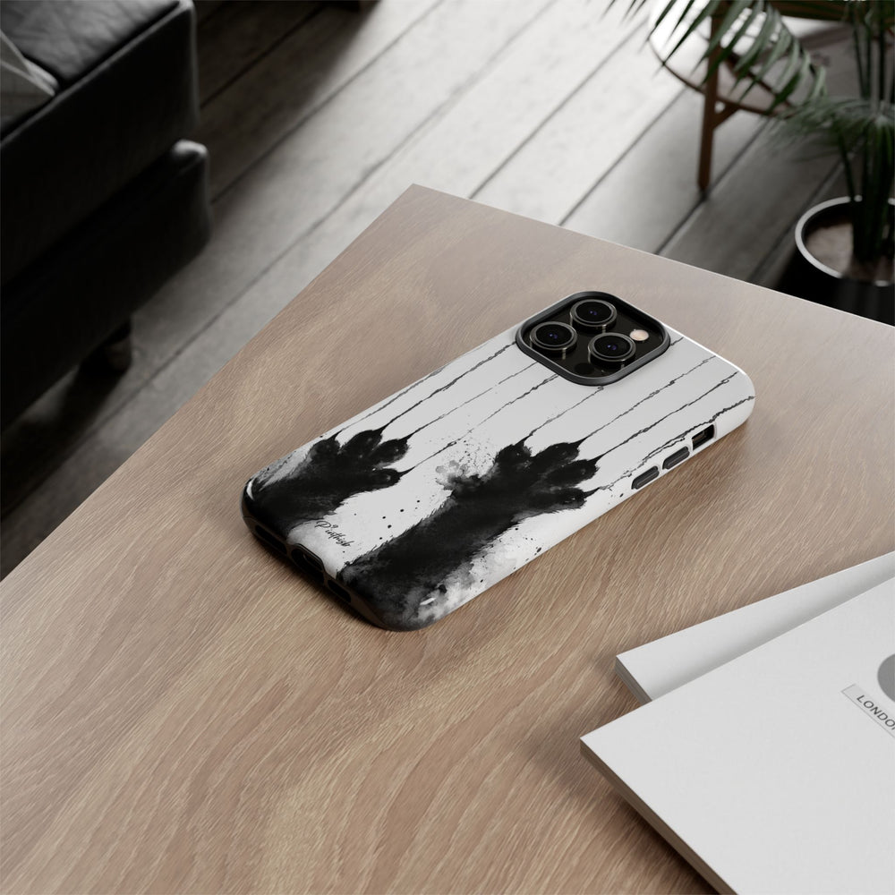 Black Ink Paw Print Tough Case