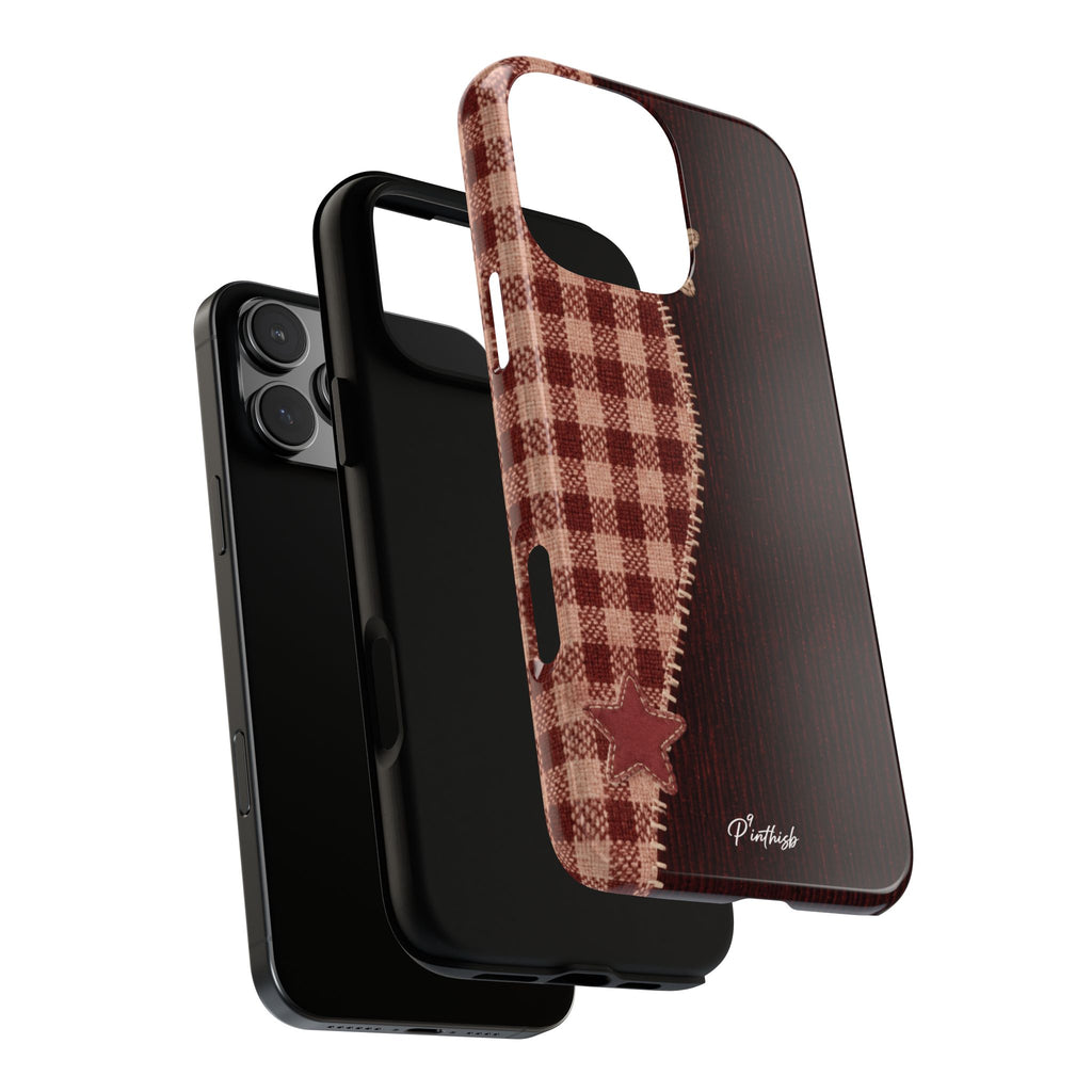 Rustic Plaid Stars Phone Case