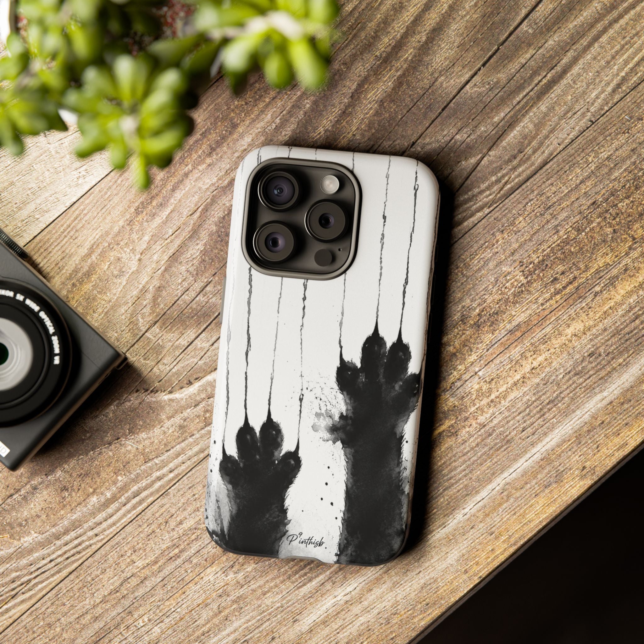 Black Ink Paw Print Tough Case