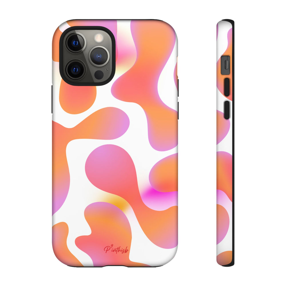 Abstract Orange Pink Camouflage Tough Phone Case