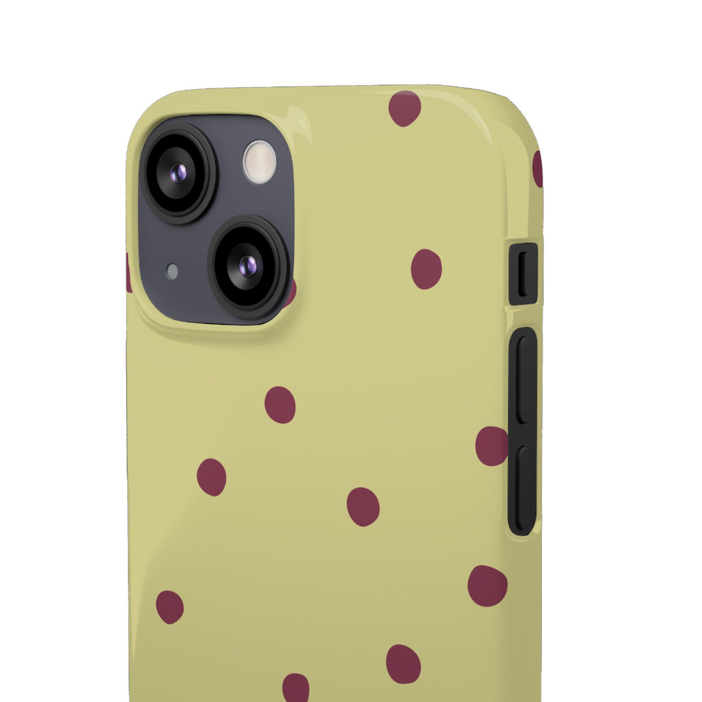 Yellow & Burgundy Polka Dot Snap Phone Case