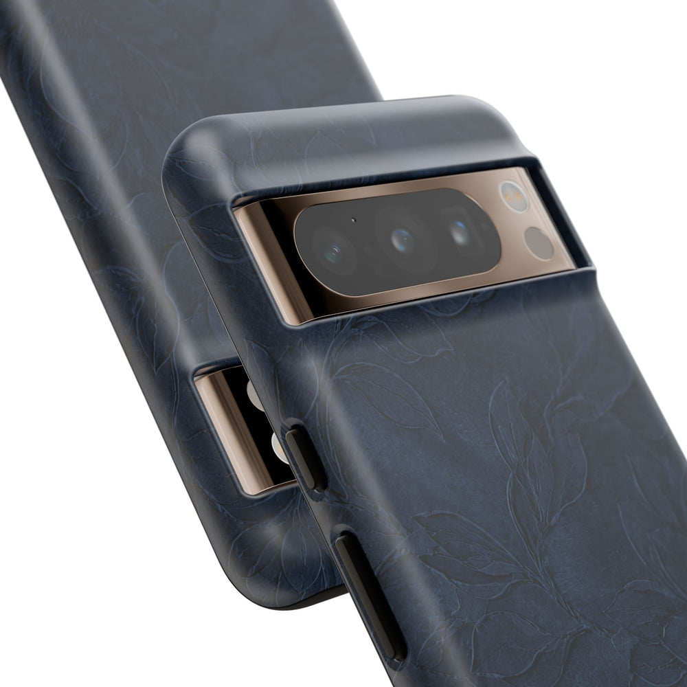 Navy Floral Textured Tough Case