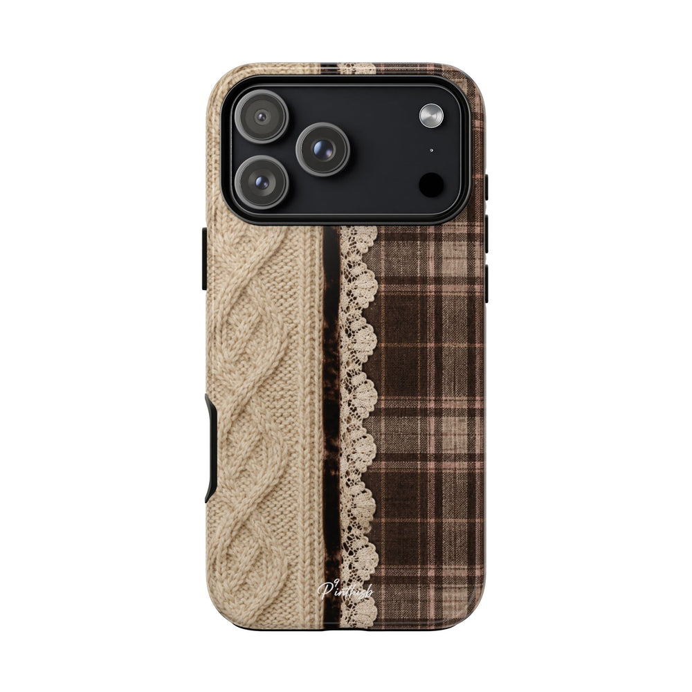 Cozy Plaid Knit Tough Phone Case