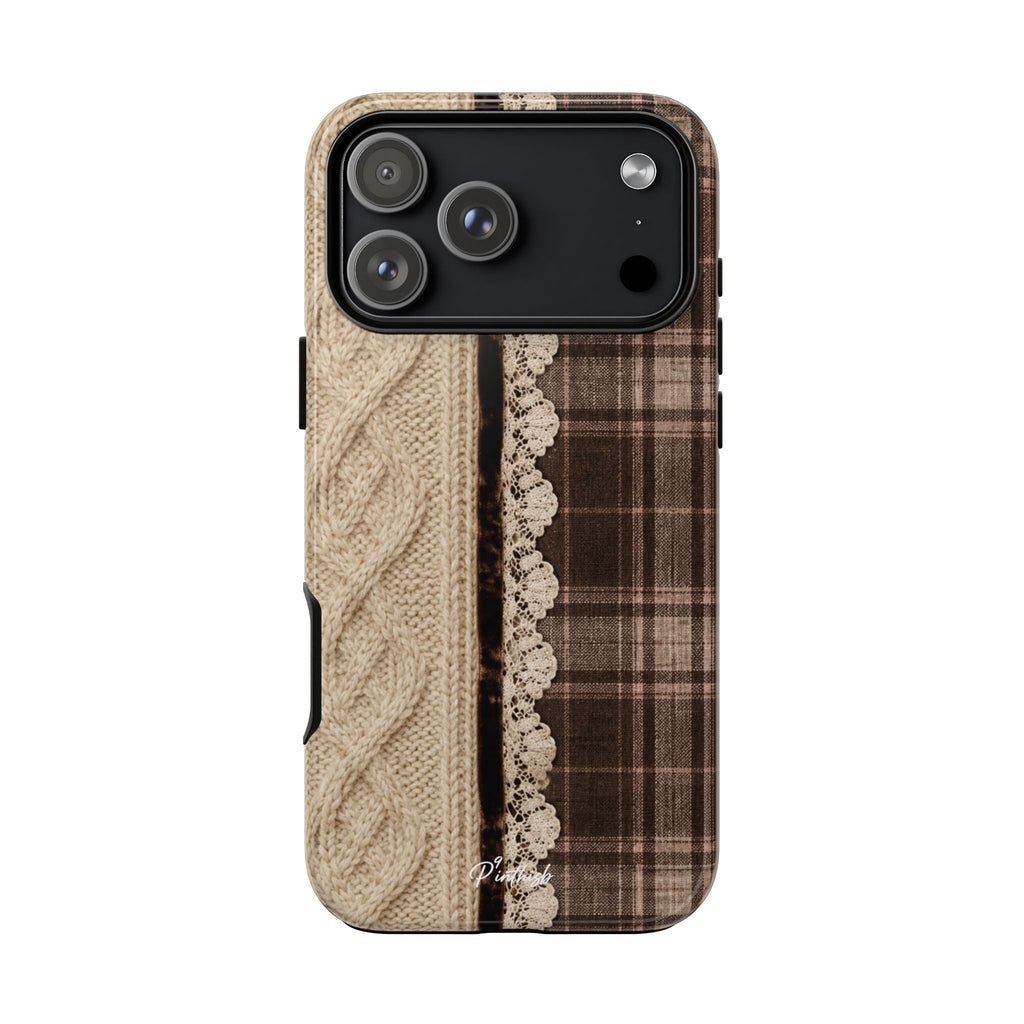 Cozy Plaid Knit Tough Phone Case