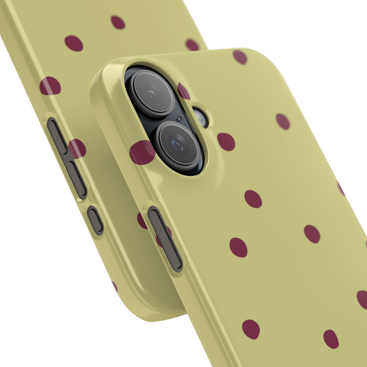 Yellow & Burgundy Polka Dot Snap Phone Case