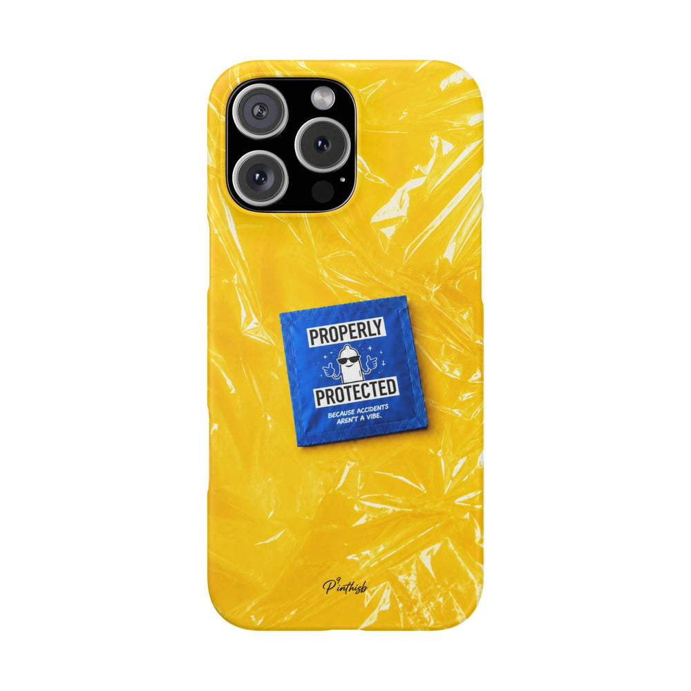 "Properly Protected" Graphic Snap Phone Case