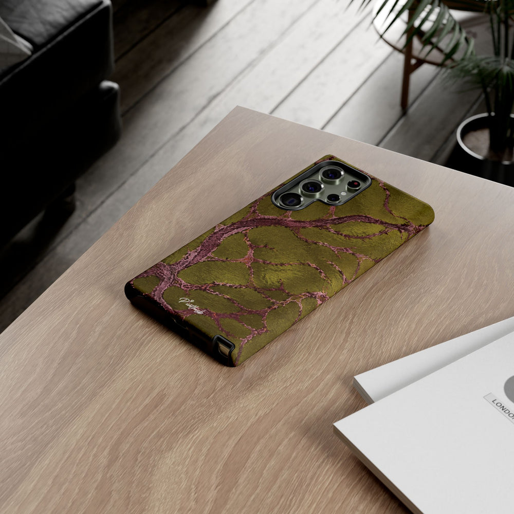 Olive & Rose Gold Tree Pattern Phone Case