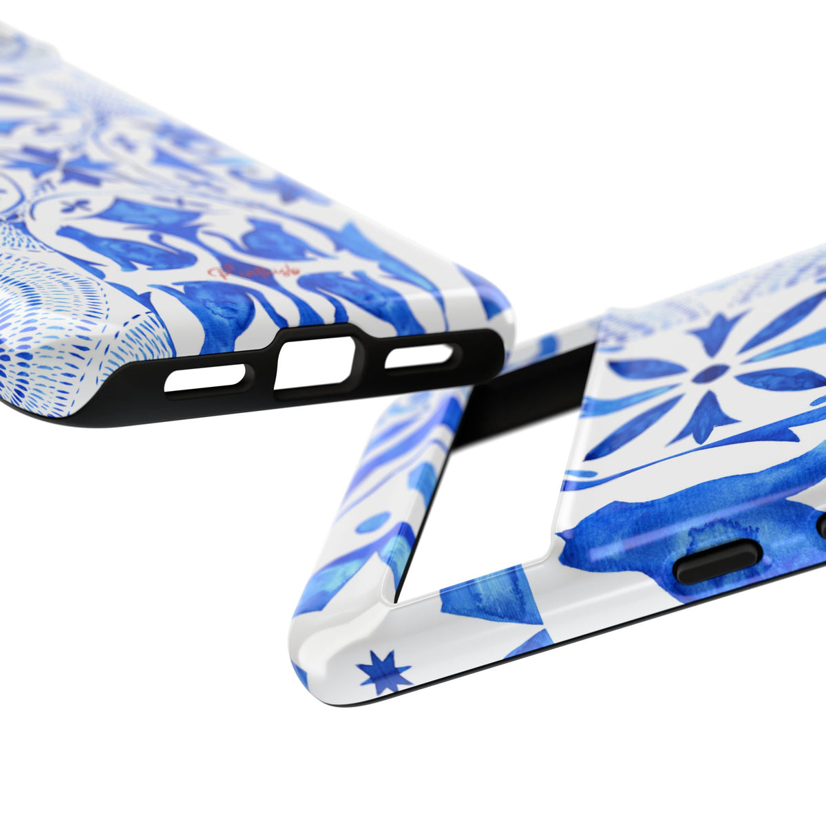 Blue Tile Pattern Tough Phone Case