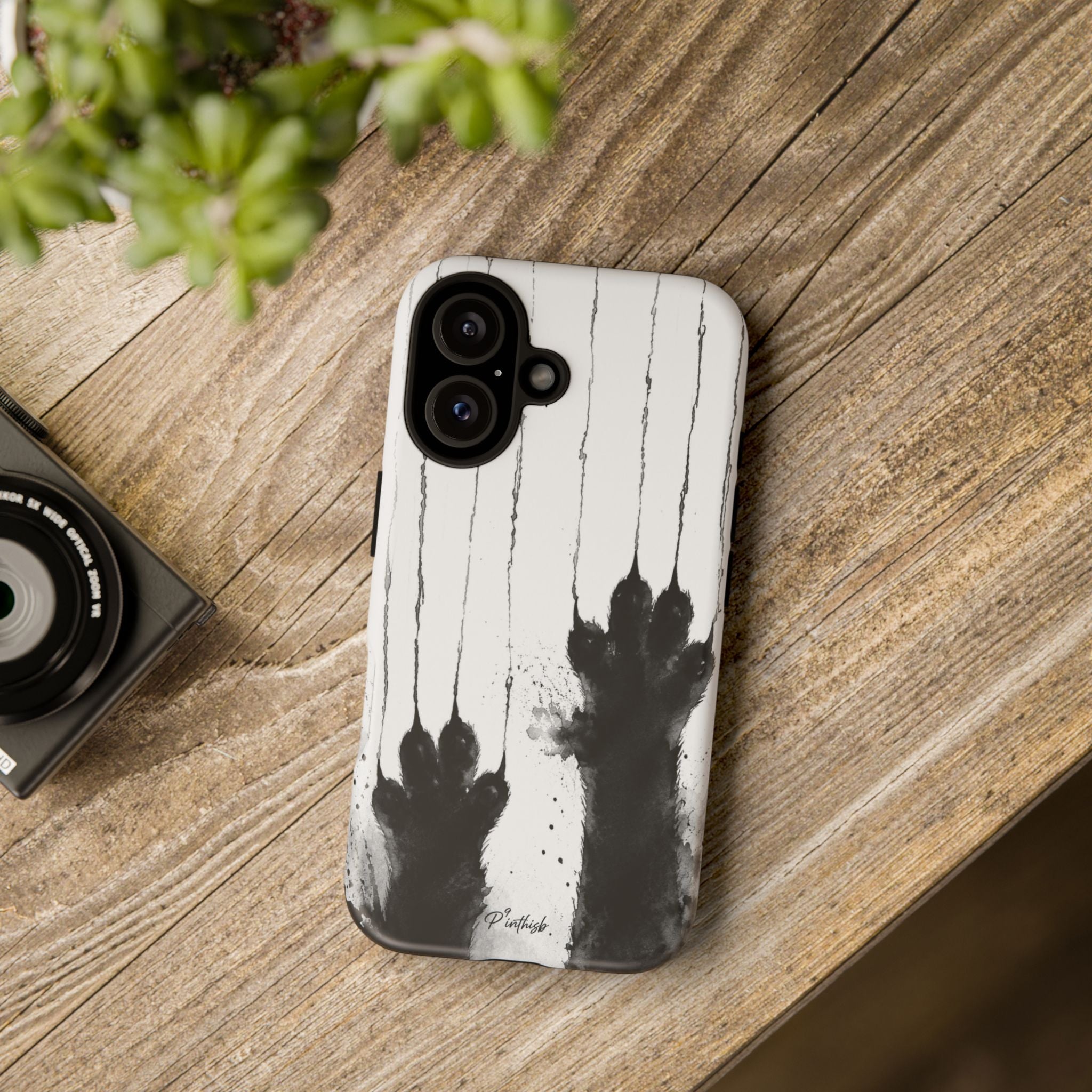 Black Ink Paw Print Tough Case