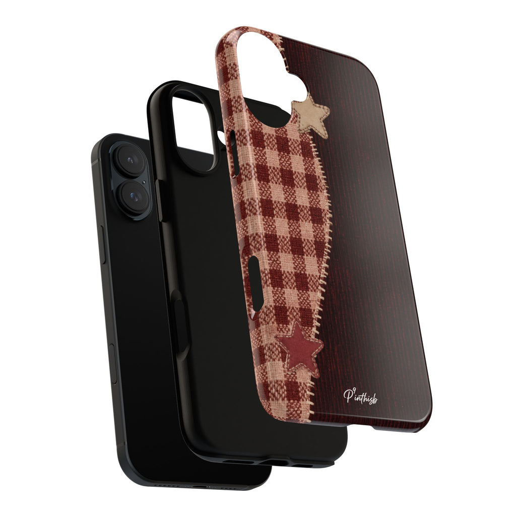 Rustic Plaid Stars Phone Case