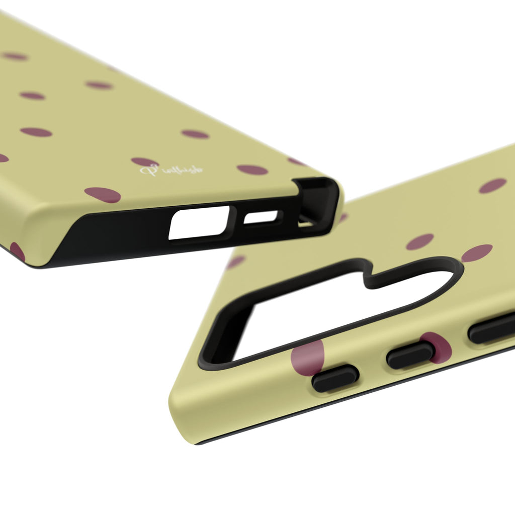 Yellow & Burgundy Polka Dot Tough Phone Case