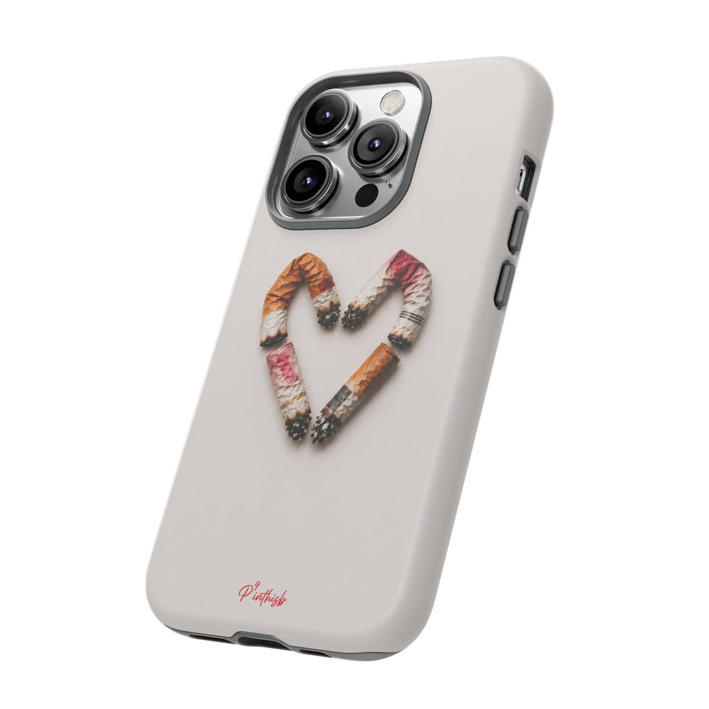 Cigarette Butts Heart Tough Case