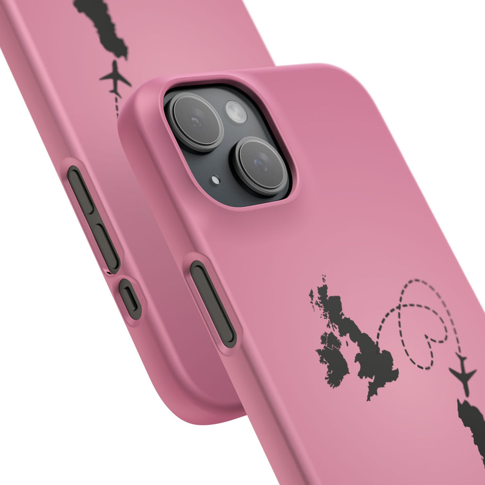 UK to Albania Pink Snap Phone Case