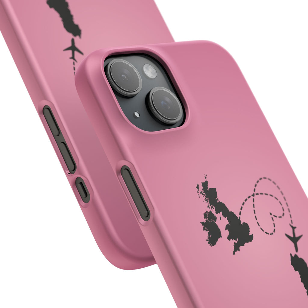 UK to Albania Pink Snap Phone Case