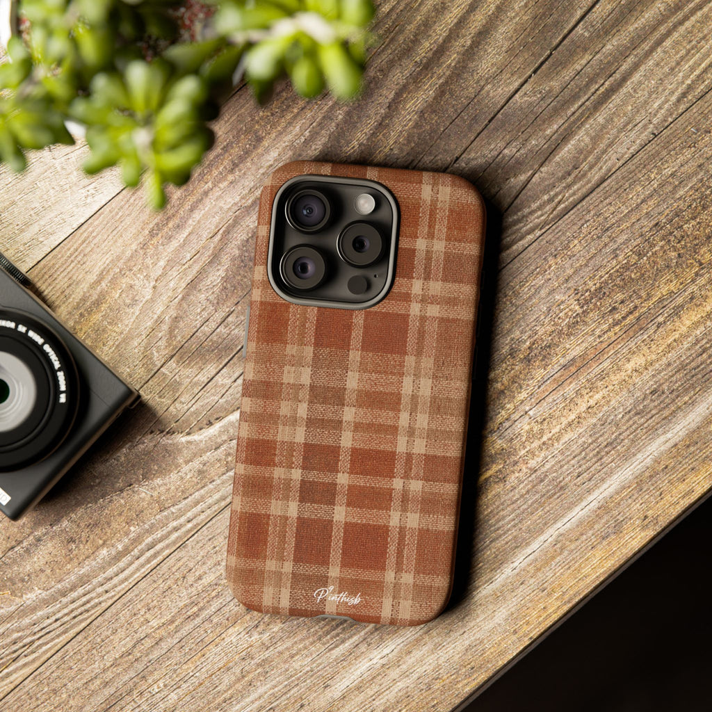 Rustic Brown Cozy Plaid Tough Case