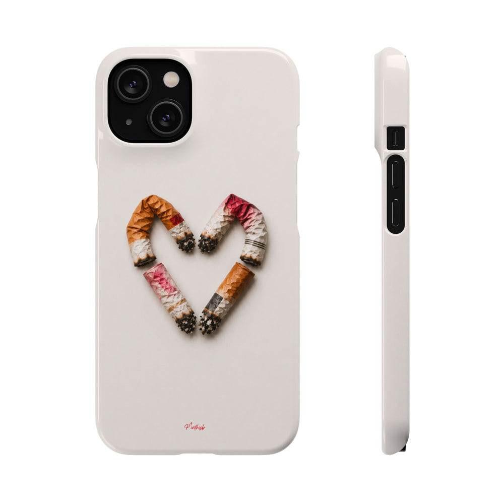 Cigarette Butts Heart Snap Case