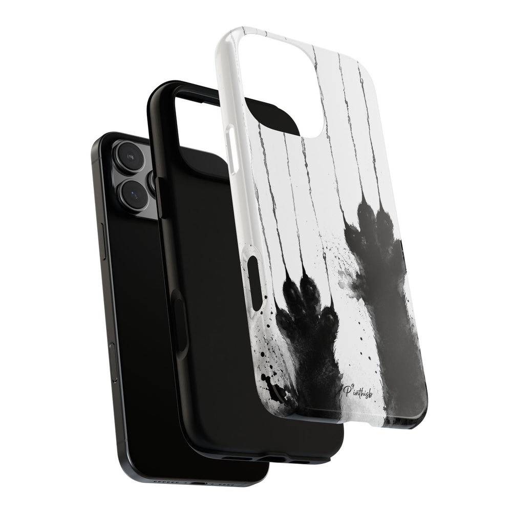 Black Ink Paw Print Tough Case
