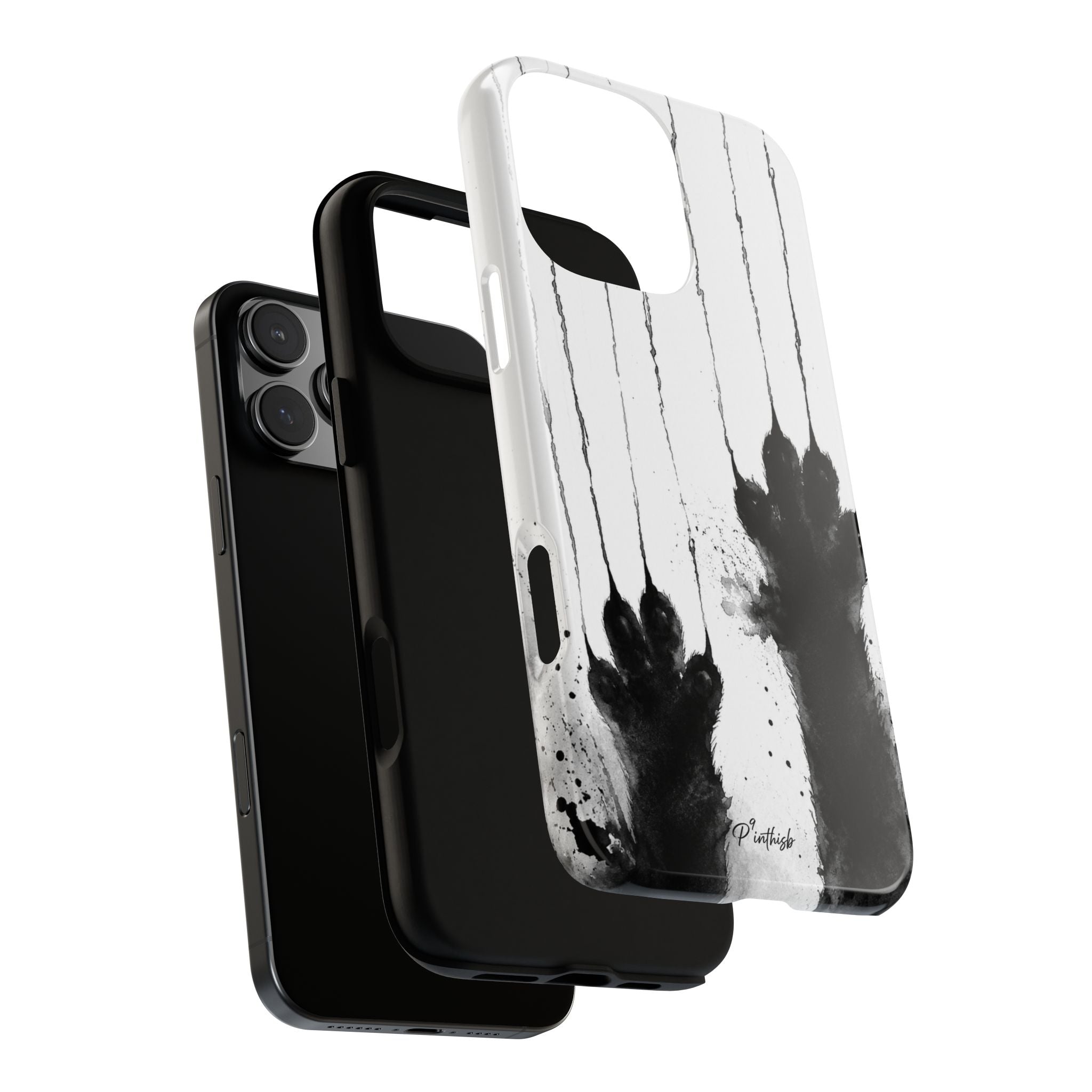 Black Ink Paw Print Tough Case