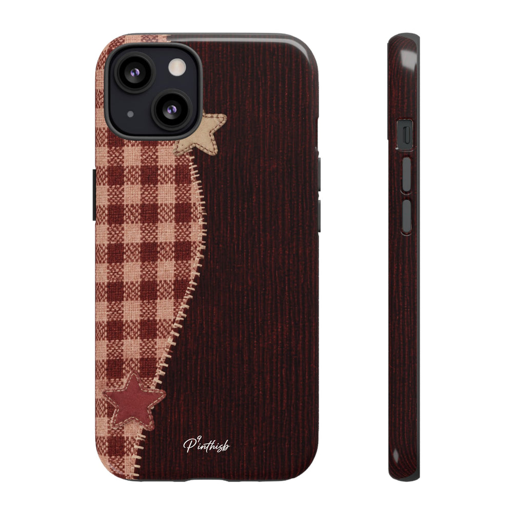 Rustic Plaid Stars Phone Case