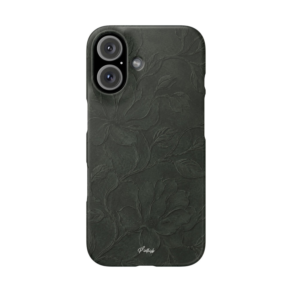 Dark Olive Floral Texture Snap Case