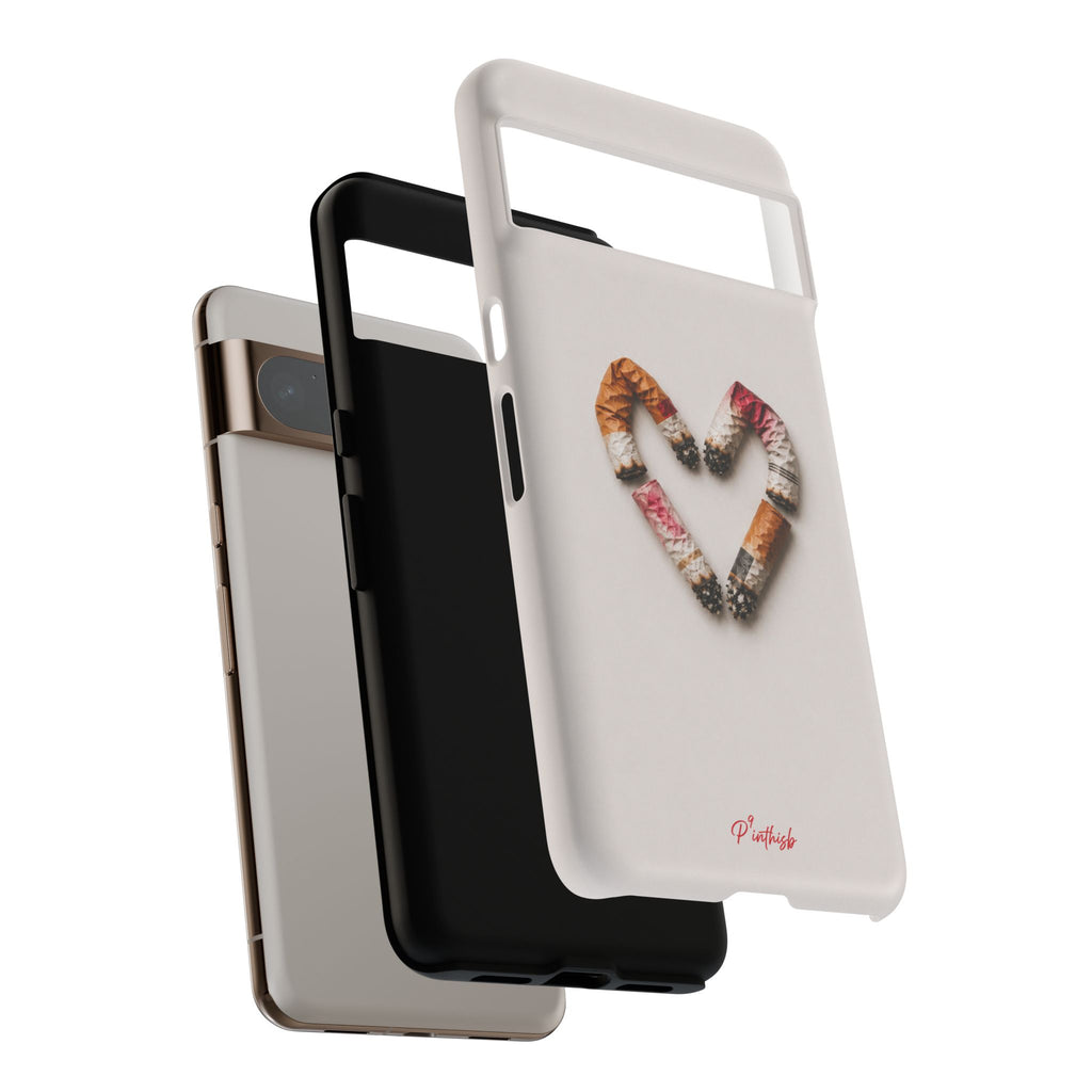 Cigarette Butts Heart Tough Case