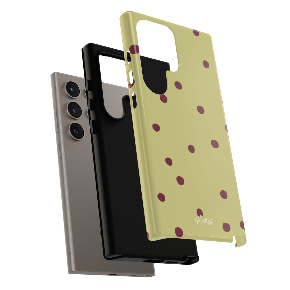 Yellow & Burgundy Polka Dot Tough Phone Case