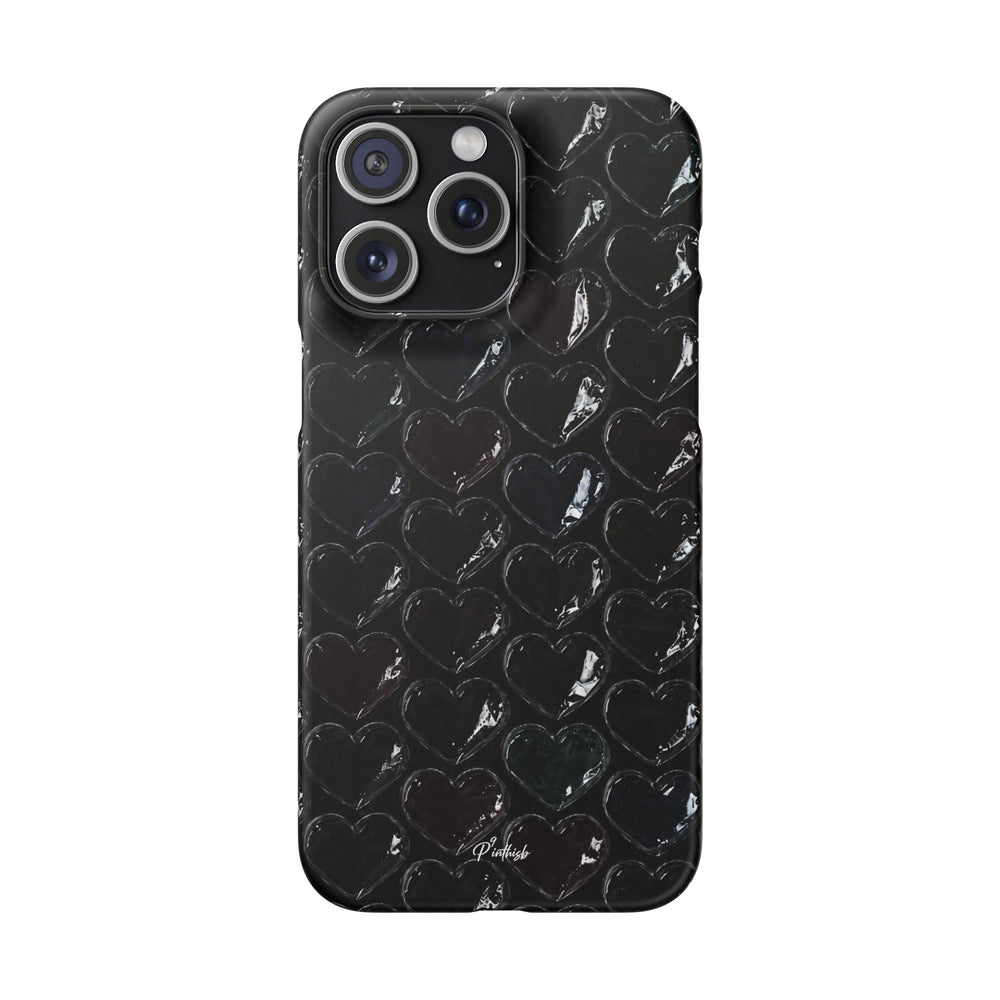 Black Pop Hearts Snap Case