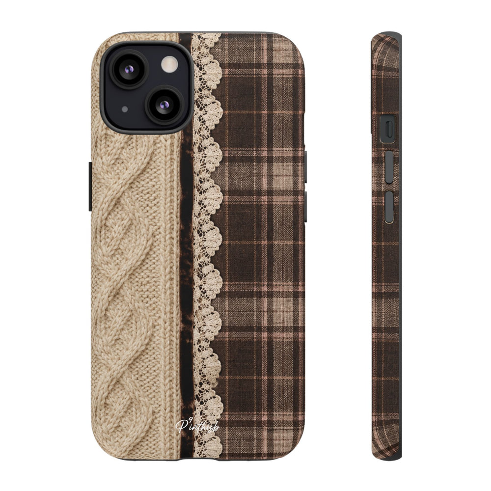 Cozy Plaid Knit Tough Phone Case