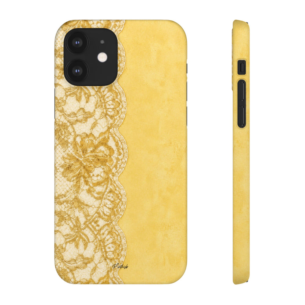 Yellow Vintage Lace Snap Case