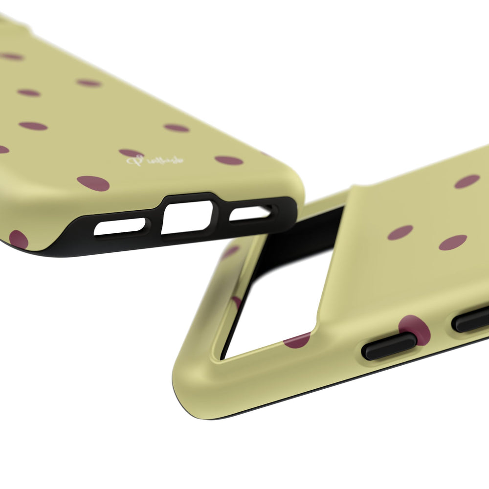 Yellow & Burgundy Polka Dot Tough Phone Case