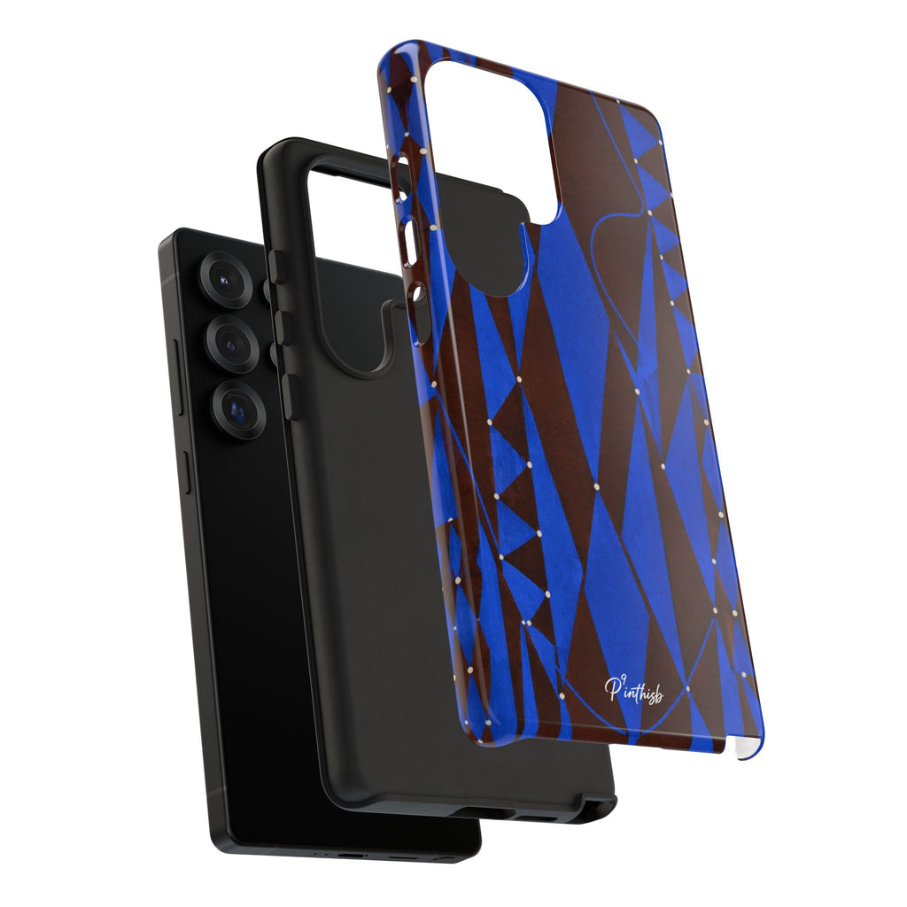 Geometric Blue Diamond Tough Phone Case