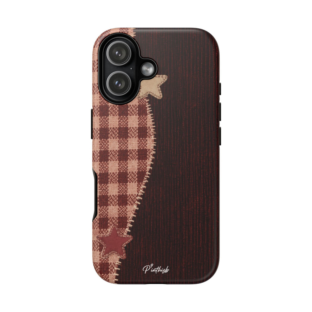 Rustic Plaid Stars Phone Case