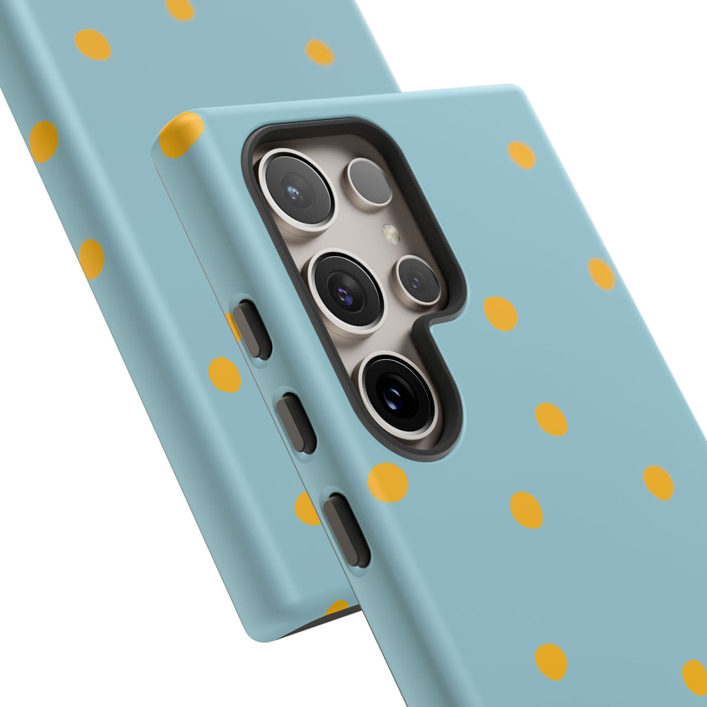 Blue & Yellow Polka Dot Tough Phone Case