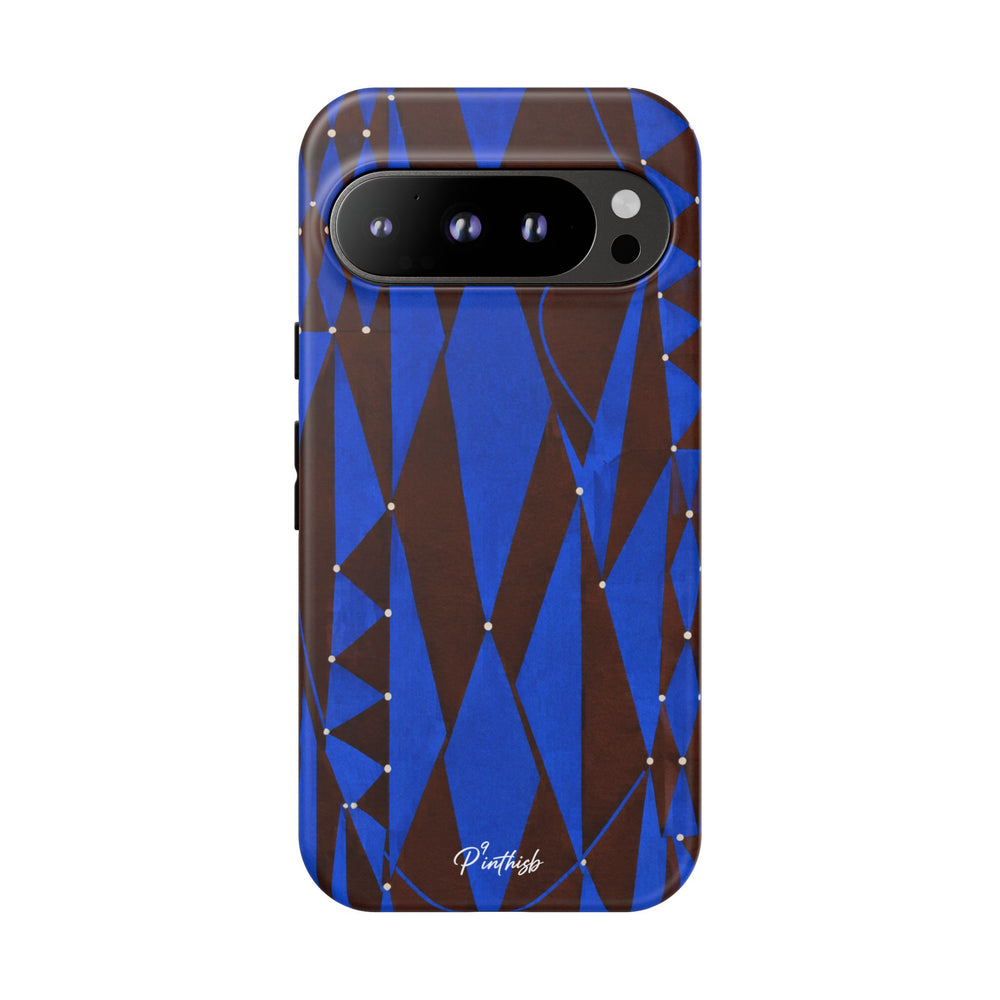 Geometric Blue Diamond Tough Phone Case