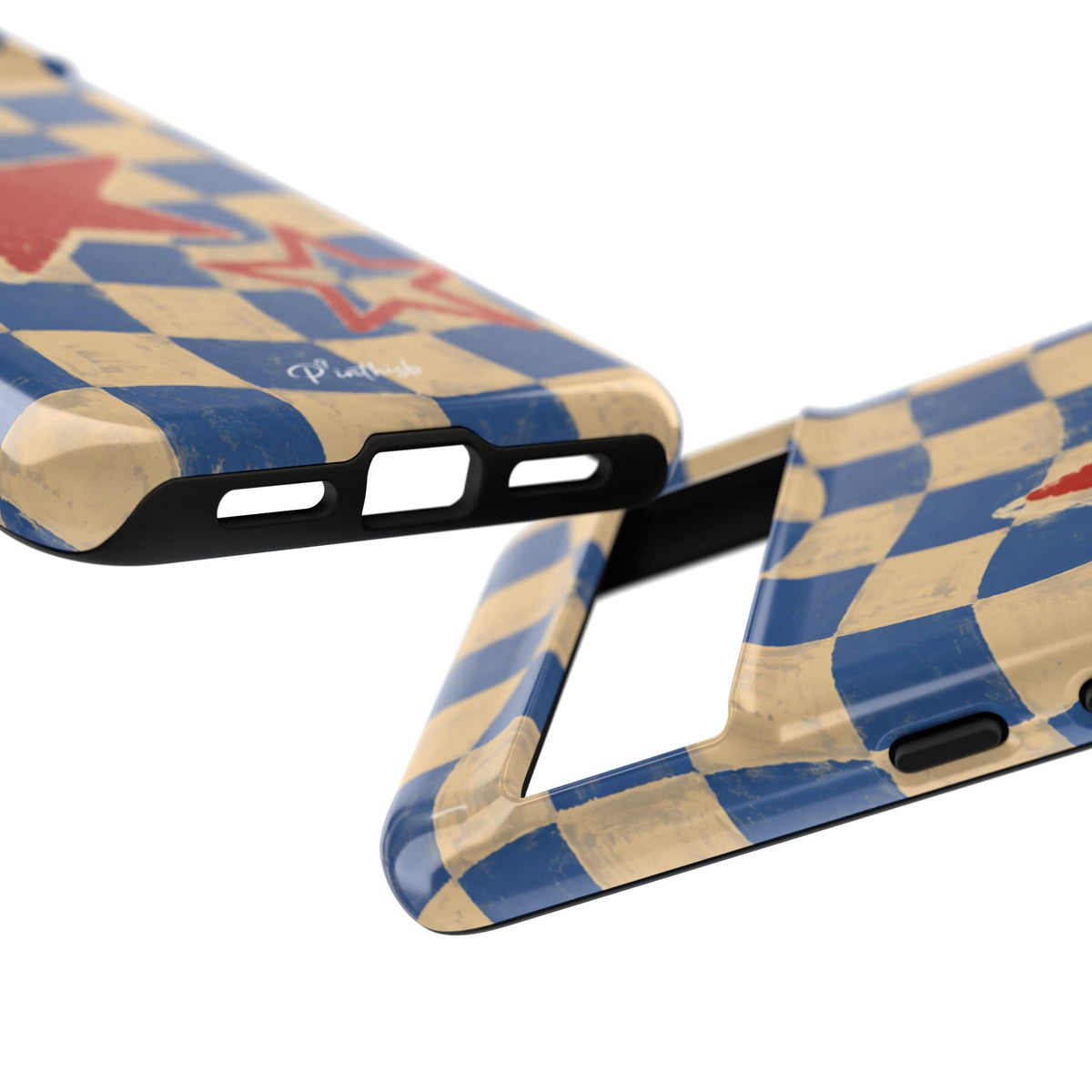 Blue & Cream Retro Star Phone Case
