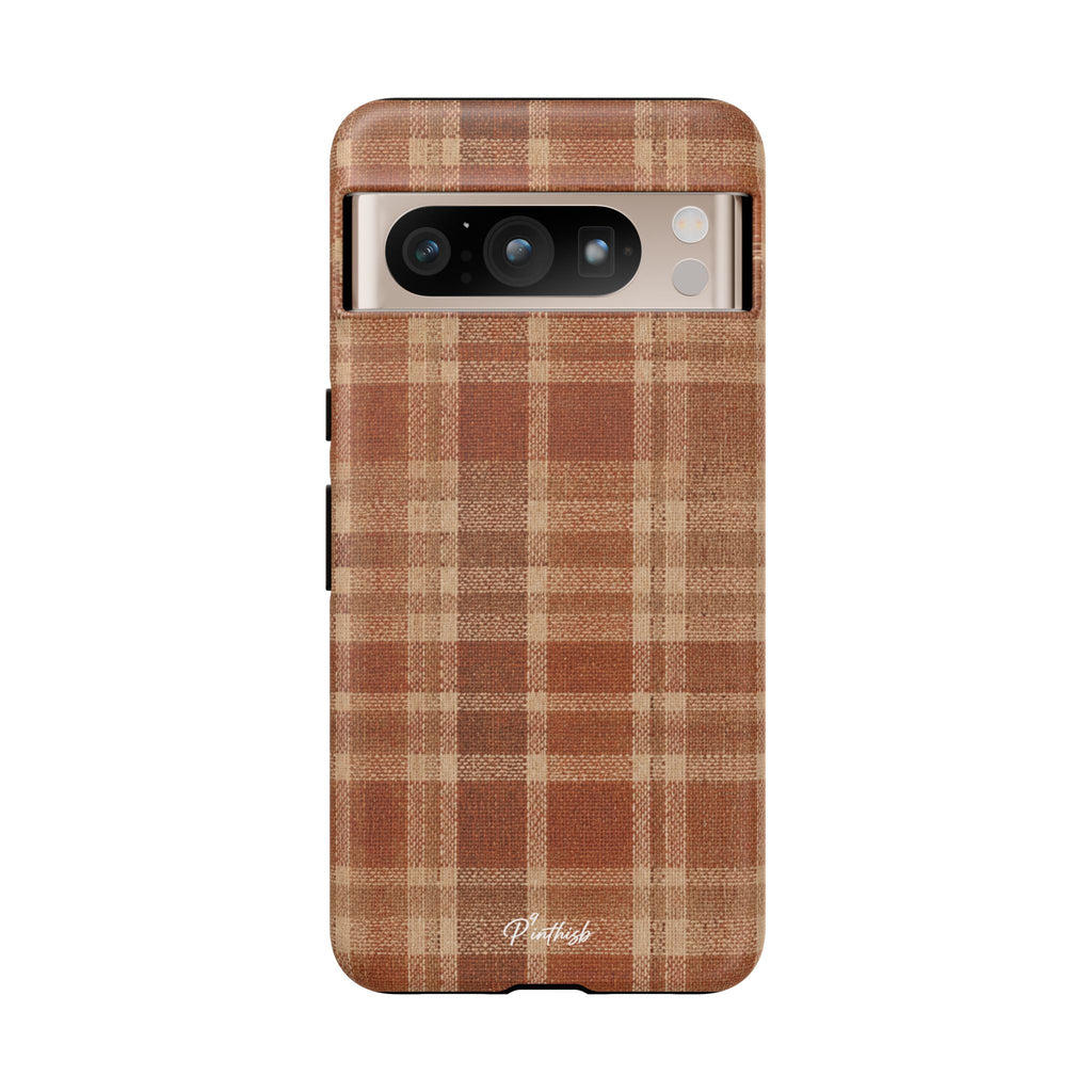 Rustic Brown Cozy Plaid Tough Case