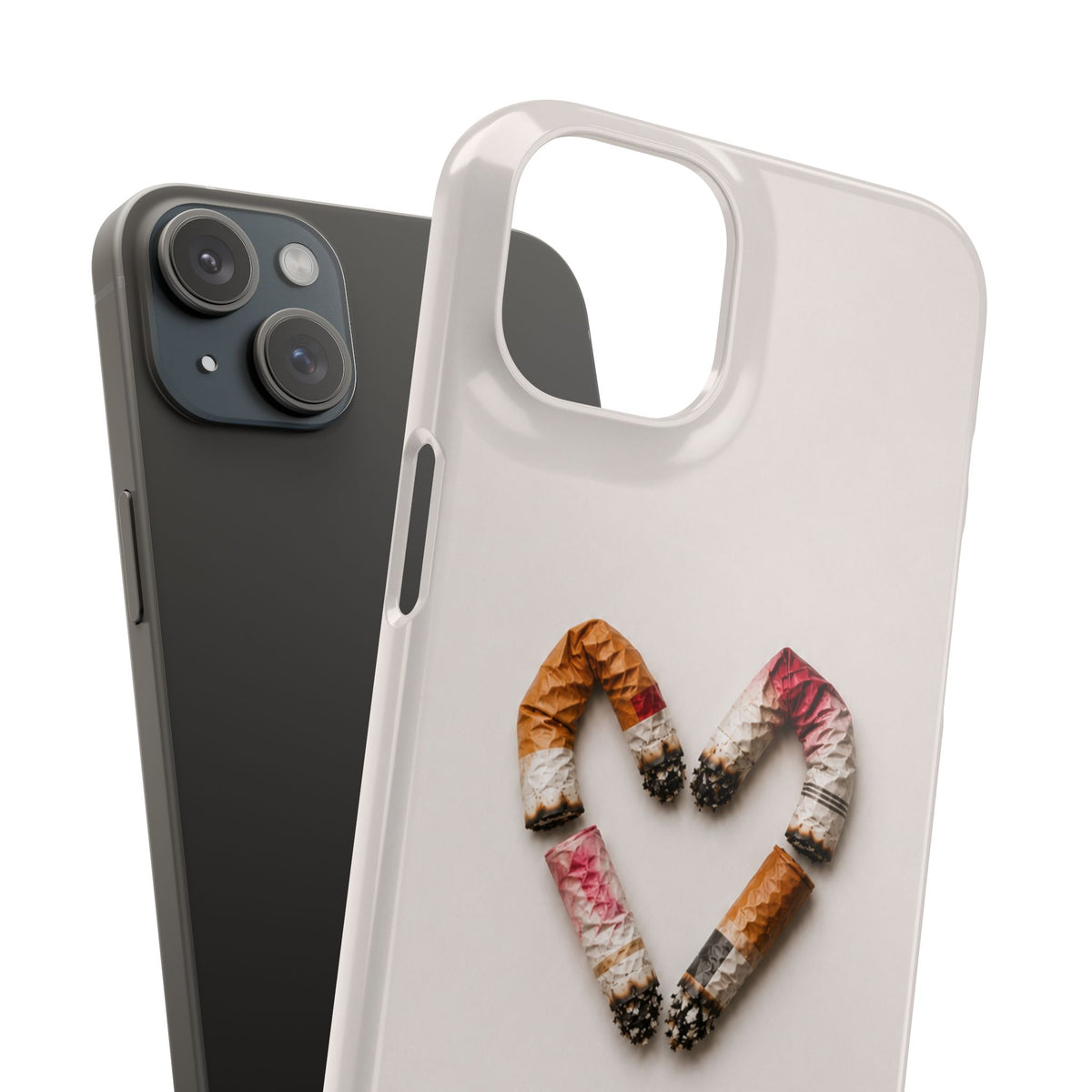 Cigarette Butts Heart Snap Case