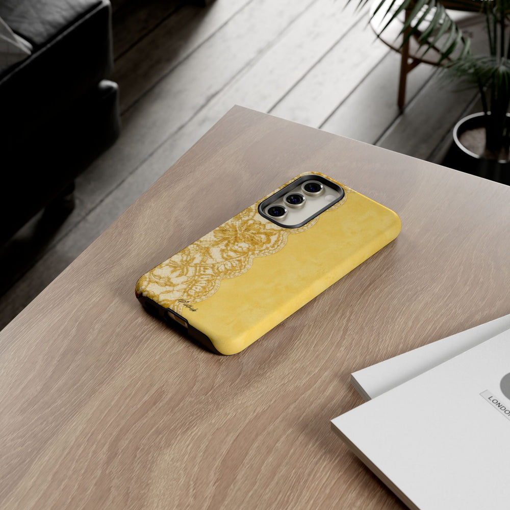 Yellow Vintage Lace Tough Case