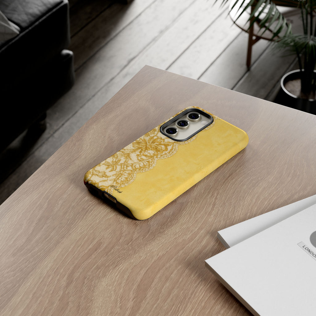 Yellow Vintage Lace Tough Case