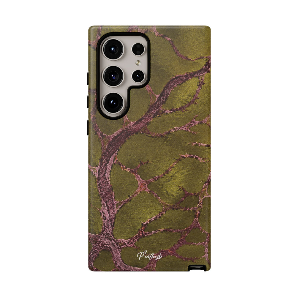 Olive & Rose Gold Tree Pattern Phone Case