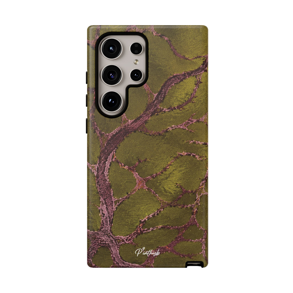 Olive & Rose Gold Tree Pattern Phone Case