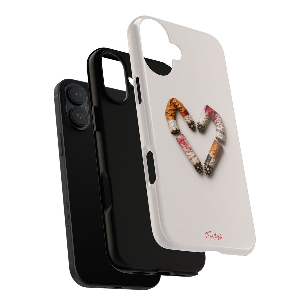 Cigarette Butts Heart Tough Case