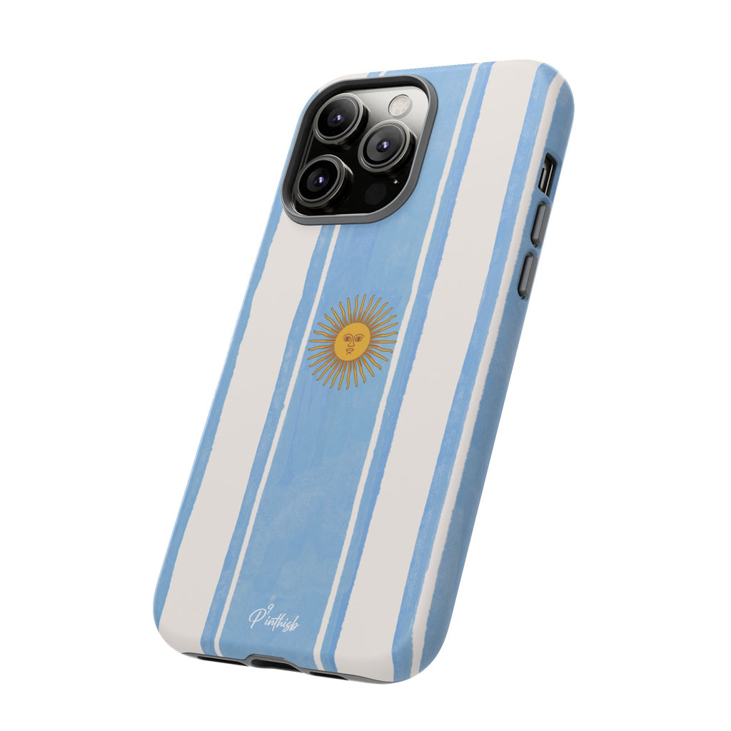 Argentina Flag Tough Phone Case – Blue White Striped Sun Protector