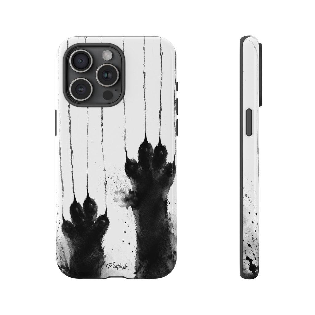 Black Ink Paw Print Tough Case