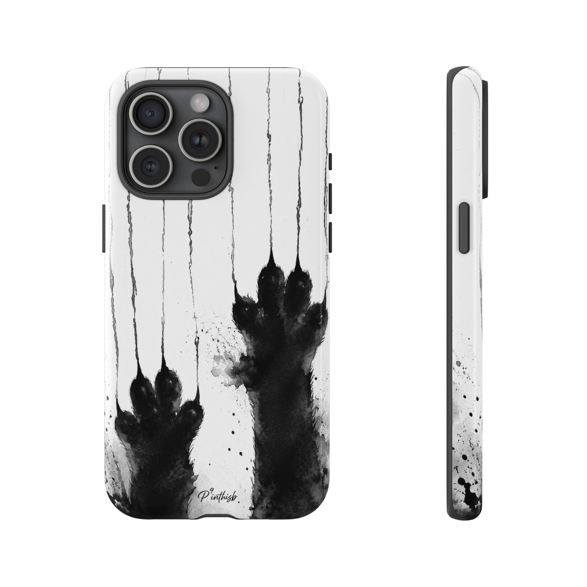 Black Ink Paw Print Tough Case