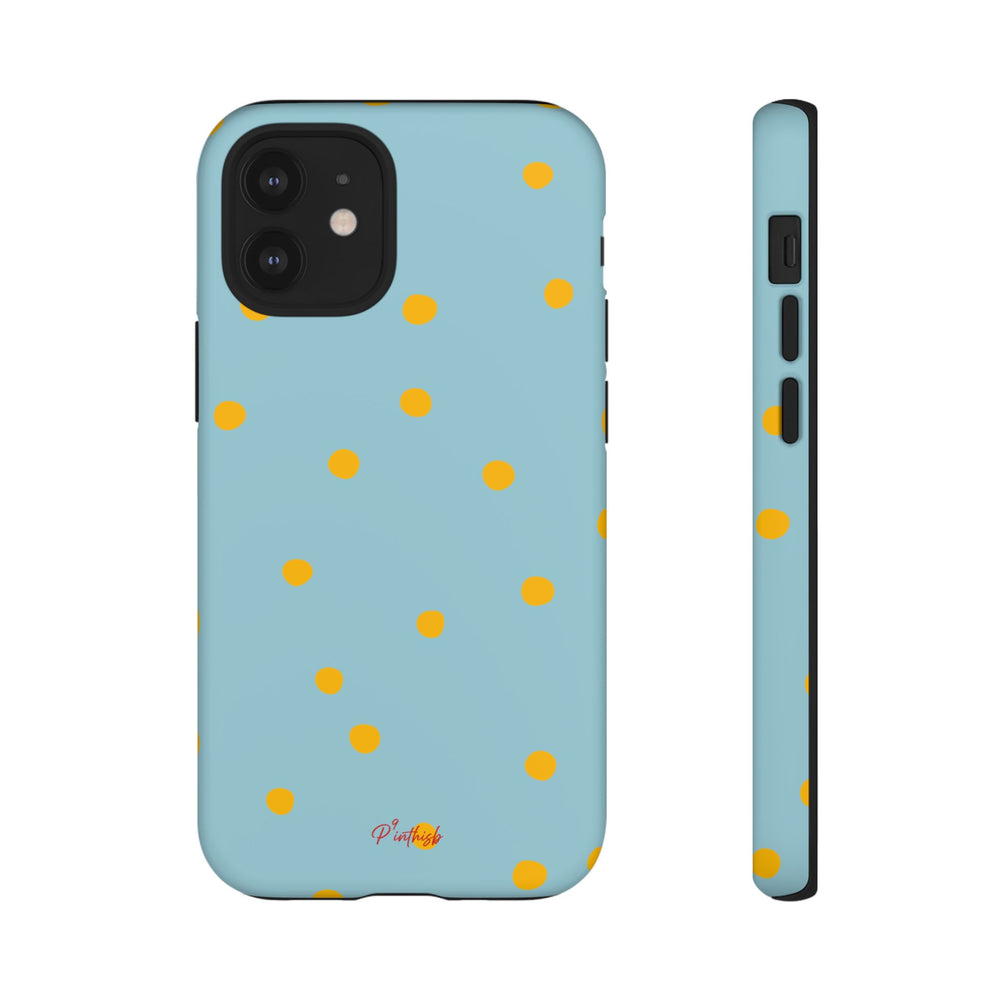 Blue & Yellow Polka Dot Tough Phone Case