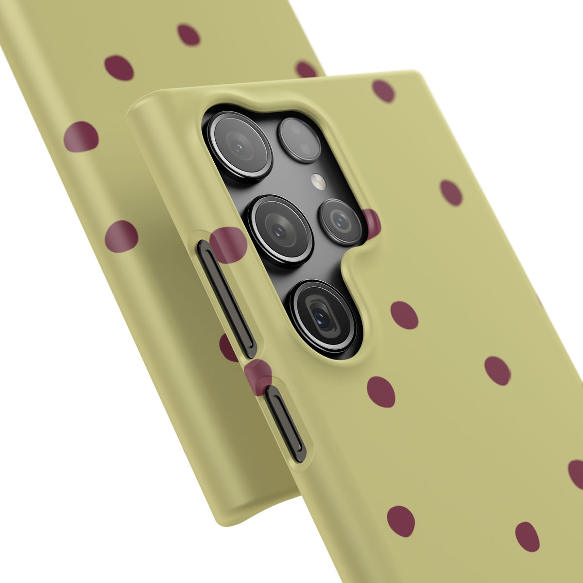 Yellow & Burgundy Polka Dot Snap Phone Case