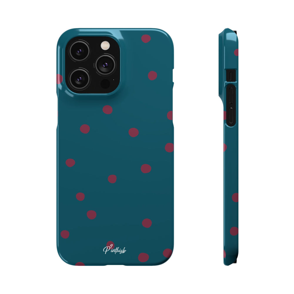Teal & Burgundy Polka Dot Snap Phone Case