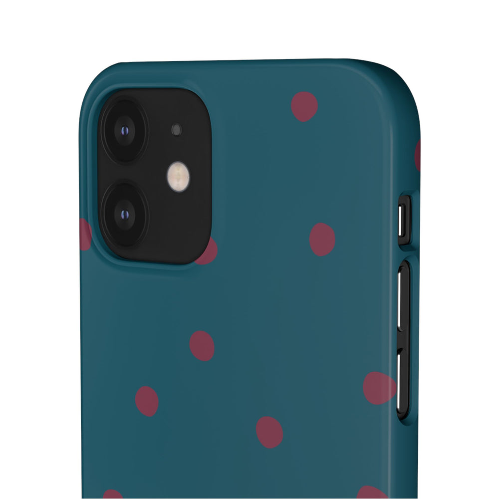 Teal & Burgundy Polka Dot Snap Phone Case